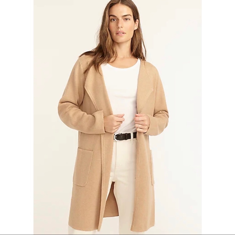 JCrew Juliette collarless sweater-blazer | XXS Heather Khaki